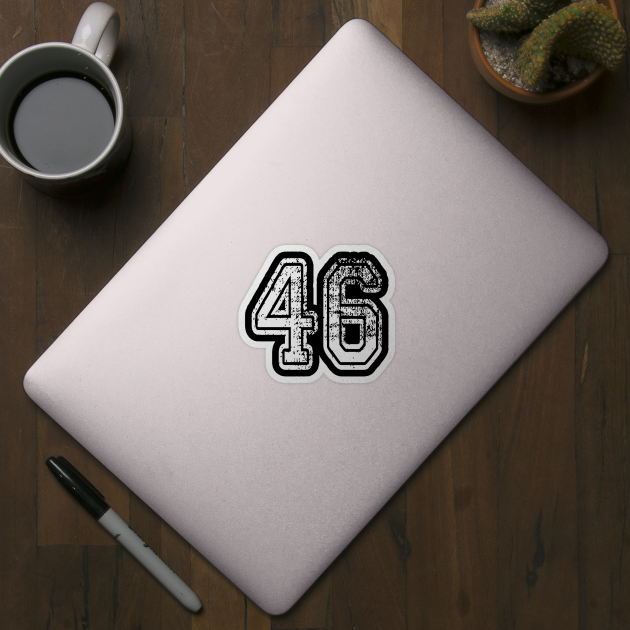Number 46 Grungy in white by Sterling